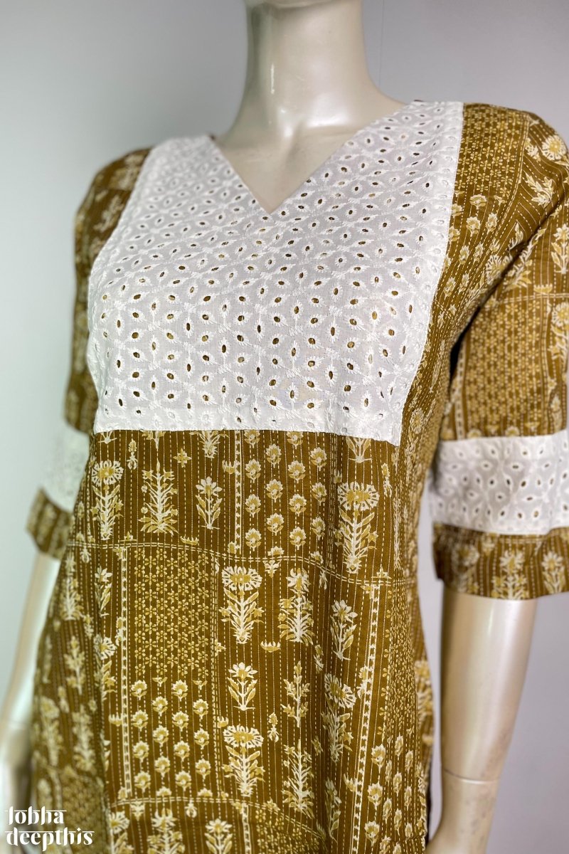 Beautiful Handloom cotton Kurtas with Hand Mirror work and kutch embroidery